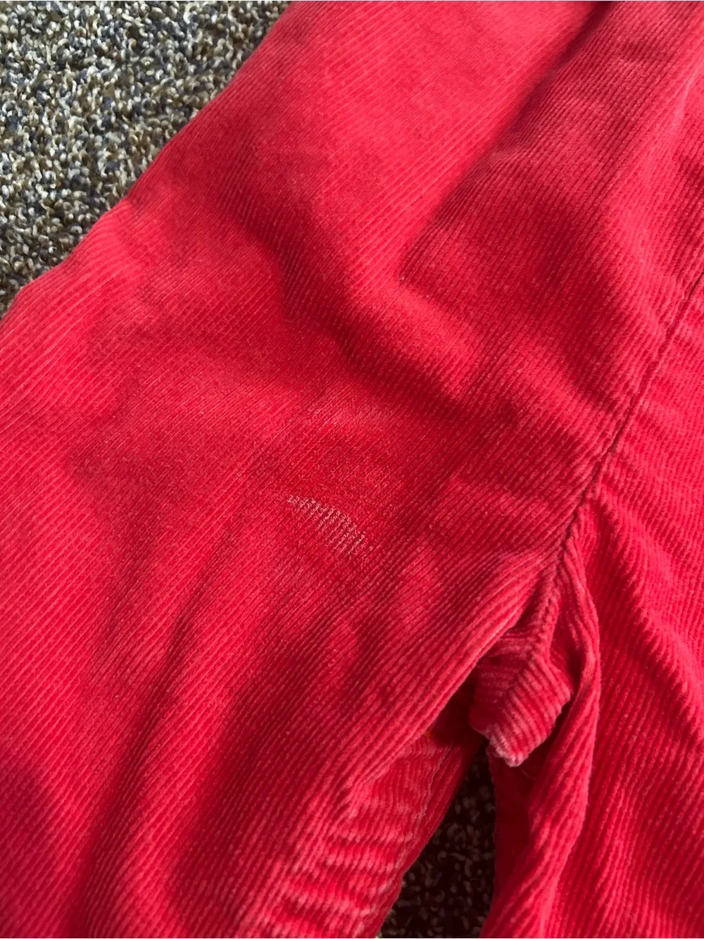 Vintage Carter’s 80s 90s toddler girls 24 months red corduroy lace overalls fall